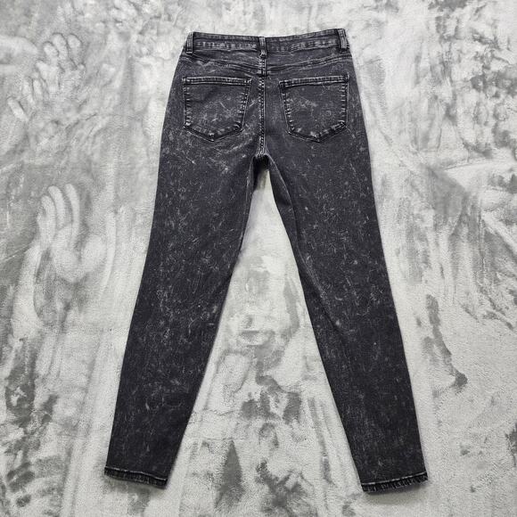 Angel Kiss Jeans Womens 7/28 Black Acid Wash Ankle Skinny Mid Rise Stretch Denim - Picture 3 of 13